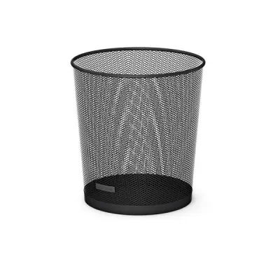 ErichKrause Papelera de 12L con Base Redonda en Acero Inoxidable Color Negro