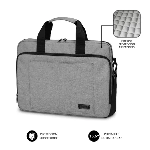 Subblim Maletín para Ordenador Portátil hasta 15,6" - Protección Air Padding - Color Gris