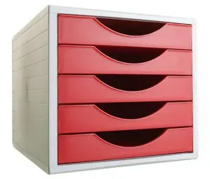 Archivo 2000 Módulo Archivotec 5 Cajones Formato DIN A4 Rojo 340x270x260 mm
