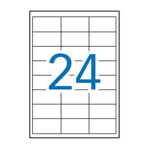 Apli Etiquetas Adhesivas 64,6x33,8mm Inkjet/Láser Blancas 24x100H