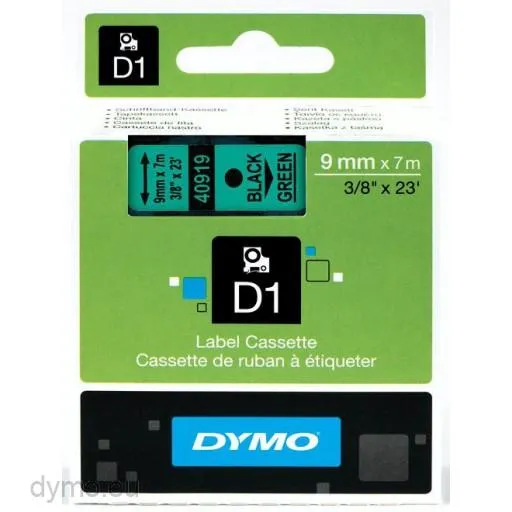 Dymo Cinta De Transferencia Termica D1 - Negro Sobre Verde - 9Mmx7M - Poliester - Rotuladora Labelmanager