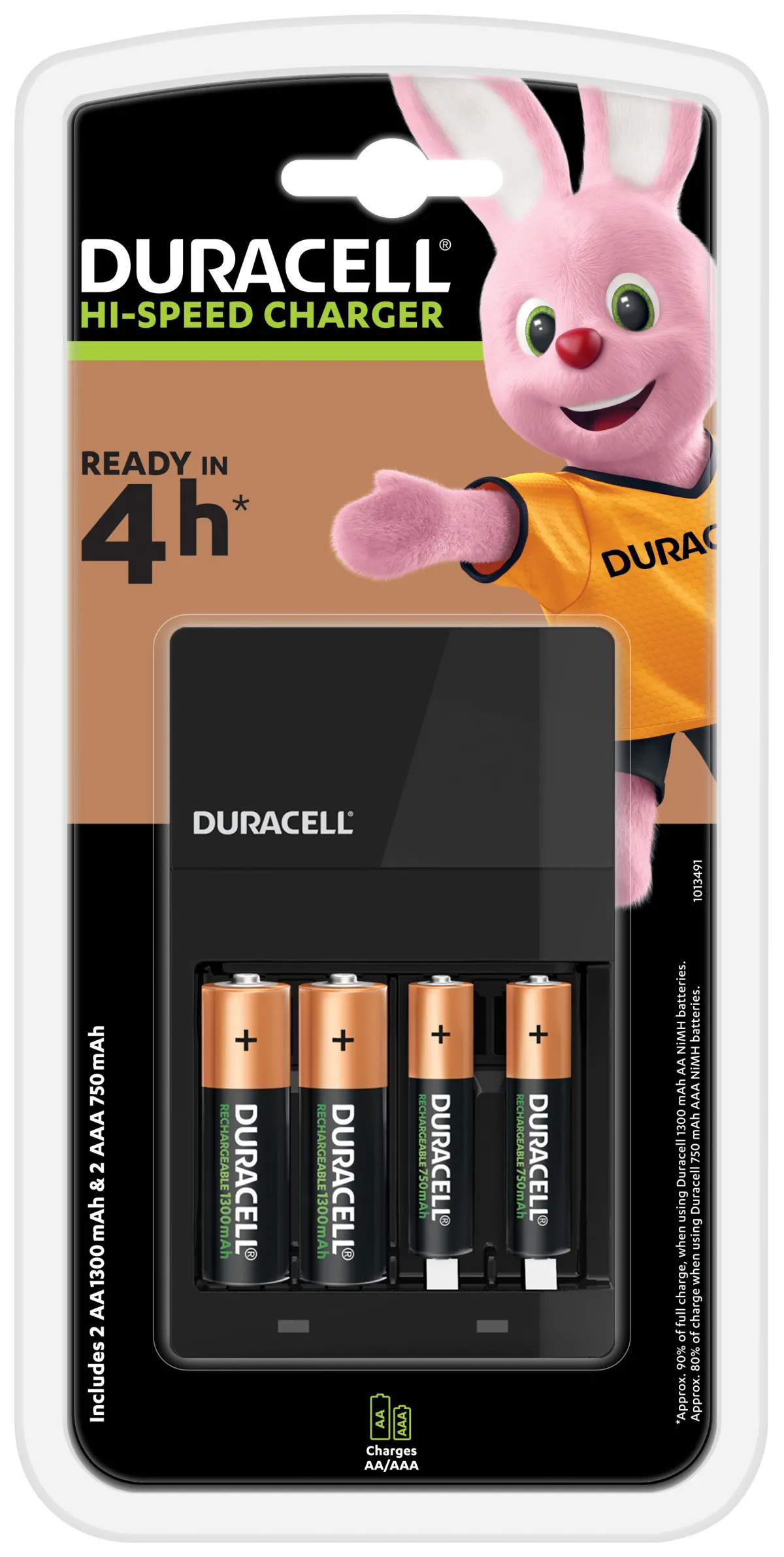 Duracell Cargador De Pilas Aaa/Aa (4 Pilas Recargables 2 Aa + 2Aaa Incluidas)