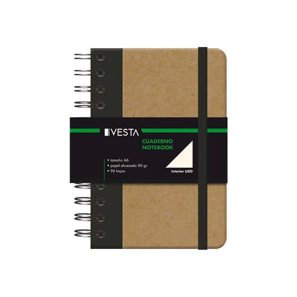 Dohe Cuaderno Cartone con Puntas Redondeadas, Encuadernación Doble Espiral, 96 Hojas