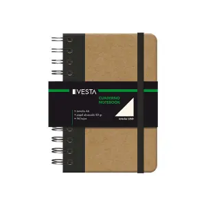Dohe Cuaderno Cartone con Puntas Redondeadas, Encuadernación Doble Espiral, 96 Hojas