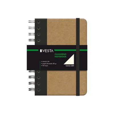 Dohe Cuaderno Cartone con Puntas Redondeadas, Encuadernación Doble Espiral, 96 Hojas