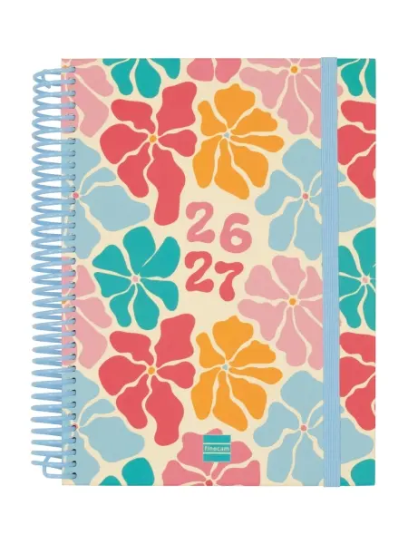 Finocam Diva Agenda Escolar 26/27 - 1 Dia Por Pagina - Formato 4º - 155X212Mm - Tapas De Carton Forrado - Papel De 80G/M2 - Espiral De Plastico - Esquinas Microperforadas - Multicolor