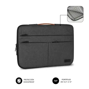 Subblim Funda Air Padding 360 para Portátil de 13.3" a 14", Color Gris Oscuro