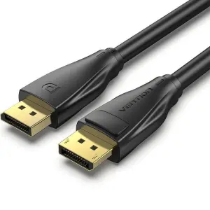 Vention Cable DisplayPort 1.4 8K 10m PVC Negro Conectores Chapados en Oro