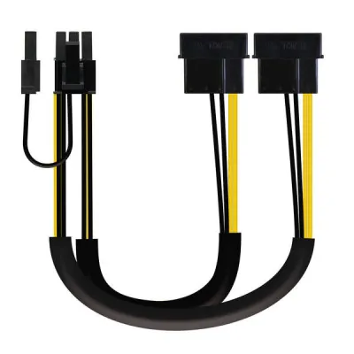 Nanocable Cable de Alimentación 2x Molex 4pin a PCI-E 6+2pin 0.20m