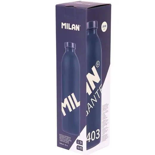 Milan Botella Isotérmica Acero Inoxidable 0,946L Milan Gigante 403 Since 1918 Azul