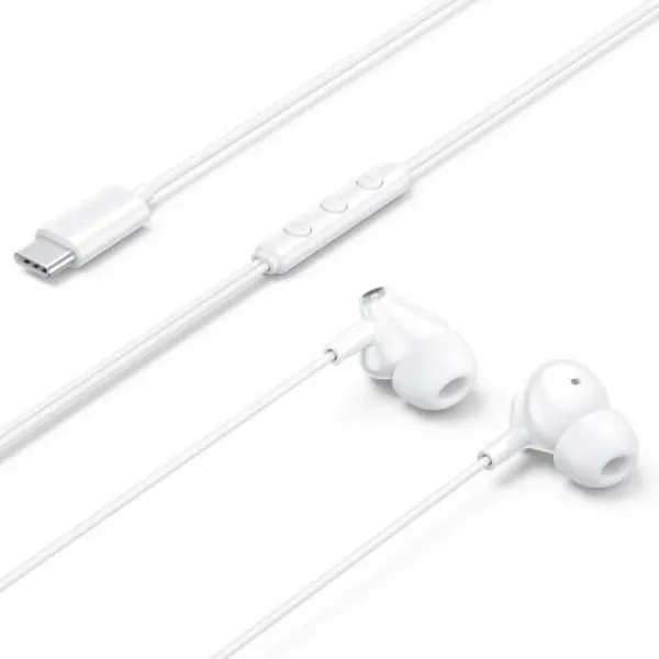 Vention Echo Lite Auriculares Intraurales Con Cable De 1.2M - Usb-C - Microfono Integrado - Altavoz De 12Mm - Color Blanco