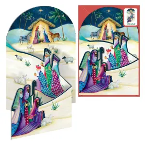 Dohe Pack de 6 Tarjetas Desplegables de Felicitación Navideña con Sobre