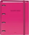 Dohe Carpeta 4 Anillas Mixtas 35mm A4 Rosa con 100 Hojas Cuadricula y 4 Separadores