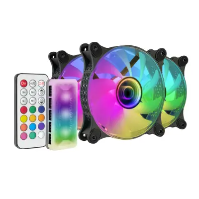 Mars Gaming Kit 3 Ventiladores Internos ARGB MF-3D 12x12cm Efecto Espejo Infinito