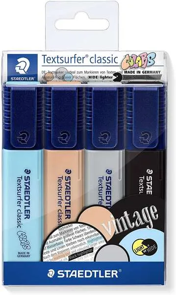Staedtler Textsurfer Classic 364 Pack de 4 Marcadores Fluorescentes 1-5mm Colores Surtidos