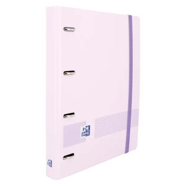 Oxford Carpeta 4 Anillas 35mm A4+ Polyfoam Malva Pastel con Recambio 5x5