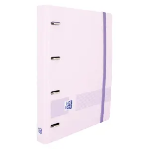 Oxford Carpeta 4 Anillas 35mm A4+ Polyfoam Malva Pastel con Recambio 5x5