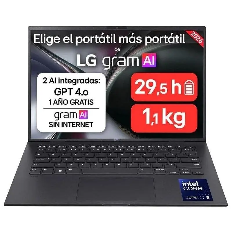 LG 14ZB90S-G Portátil 14" Intel Core i5 16GB RAM 512GB SSD WiFi 6