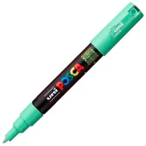 Posca PC-1M Marcador de Pintura 0.7mm Punta Conica Tinta Base Agua Color Verde Claro