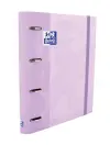Oxford Carpeta Anillas 4x35mm Touch European Binder con Recambio 100H A4+ 5x5 Malva Pastel