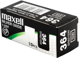 Maxell Micro Pilas Planas Óxido De Plata 1,55V SR621SW 364 - Caja 10 Unidades