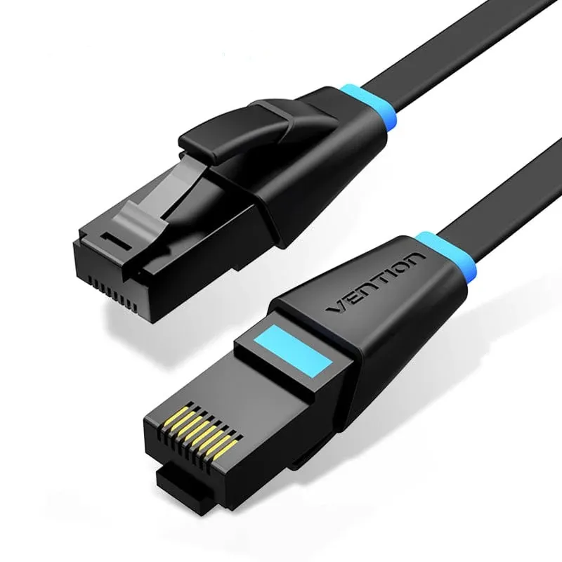 Vention Cable de Red Plano UTP RJ45 Cat.6A - 8m - Color Negro