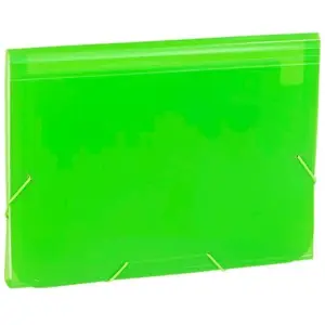 Carchivo Clasificador Acordeón Folio 13 Dptos con Goma PP Translúcido Verde