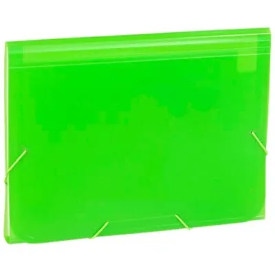 Carchivo Clasificador Acordeón Folio 13 Dptos con Goma PP Translúcido Verde