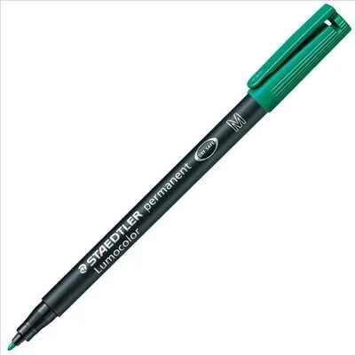 Staedtler Lumocolor 317 Rotulador Permanente - Punta Media Redonda - Trazo 1Mm Aprox - Capuchon Con Clip - Secado Rapido - Color Verde