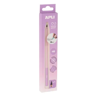 Apli Infinite Pencil Nordik Lila HB Con Mina de Recambio y Tapon Protector