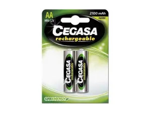 Cegasa Rechargeable Pack de 2 Pilas Recargables AA HR6 2100mAh