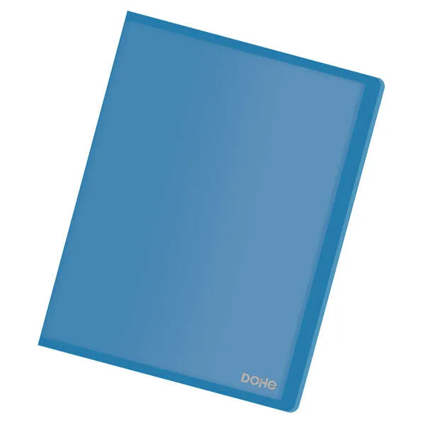 Dohe Carpeta A4 con 40 Fundas Transparentes - Tapa Flexible Polipropileno Azul