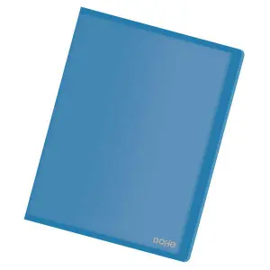 Dohe Carpeta A4 con 40 Fundas Transparentes - Tapa Flexible Polipropileno Azul