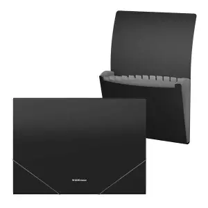 ErichKrause Carpeta Clasificador A4 con 12 Fundas - Acabado Mate - Negro