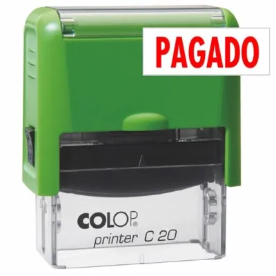 Colop Sello Printer C20 Formula "Pagado" Almohadilla E/20 14x38mm Rojo