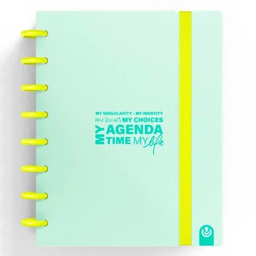Carchivo Agenda De Discos Ingeniox Sin Fecha A5 80H 100Gr Sv Neón Menta Pastel