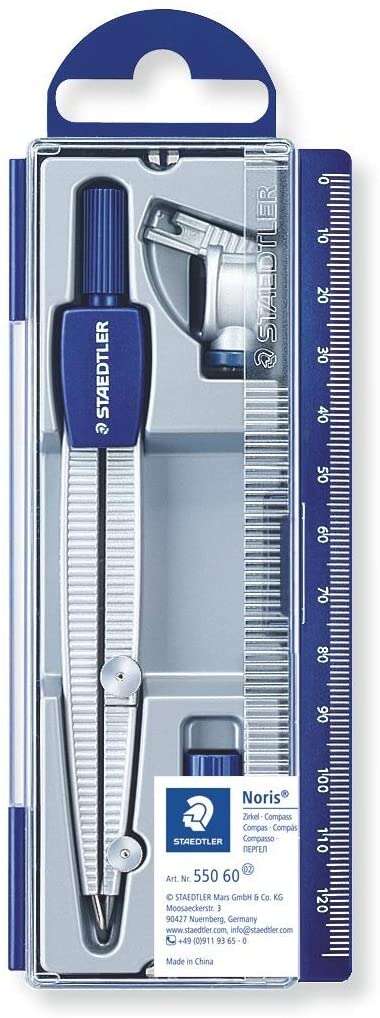 Staedtler Noris 550 60 Compas De Precision - Diametro Maximo 300Mm - Para Iniciacion Al Dibujo