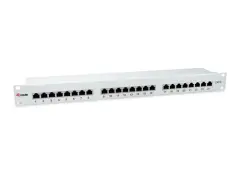 PATCH PANEL 24 PUERTOS CATEGORIA 6 APANTALLADO COLOR GRIS CLARO