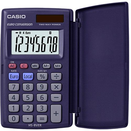 Casio Calculadora De Oficina Hs-8Ver Solar 8 Dígitos Violeta Oscuro