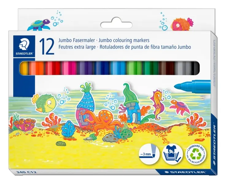 Staedtler Rotulador Grueso Noris Club Estuche 12 Unidades Colores Surtidos