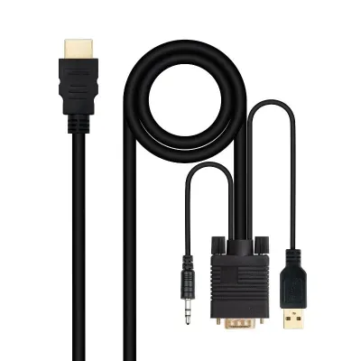 Nanocable Conversor HDMI a VGA y Jack UBS, 1.8 m