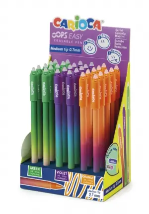 Carioca Oops Easy Pack de 30 Bolígrafos Borrables Tinta Termo Sensible Ø 0.7mm