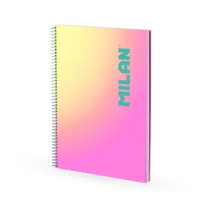Milan Cuaderno Espiral A4 Pautado 7mm 90 Hojas 95 gr/m2 Rosa/Amarillo