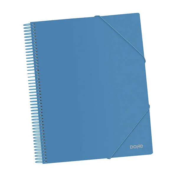 Dohe Carpeta A4 con 40 Fundas, Tapa de Polipropileno Opaco y Espiral Colorido