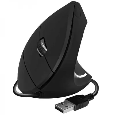 Subblim Glide Vertical Ergo Ratón Vertical USB 1600dpi 5 Botones Diestro Negro