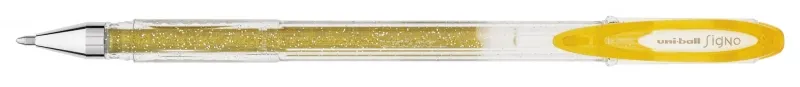 Uni-Ball Signo Sparkling Um-120Sp Boligrafo De Tinta Gel - Punta De Bola 1Mm - Tinta Pigmentada Resistente Al Agua Y Luz - Efecto Purpurina - Color Oro