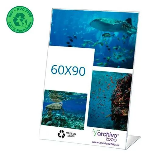 Archivo 2000 Expositor De Sobremesa L Flexible 60X90Mm Vertical Pet 100% Reciclable