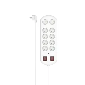 Hama Regleta de Alimentación 10 Tomas 3680W 2m Interruptor Schuko Blanco