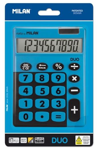 Milan Calculadora Touch Duo 10 Digitos Dual Blister Azul