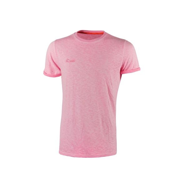 Upower Fluo Pack De 5 Camiseta De Manga Corta - Talla 3Xl - Algodon Flameado, Tejido Slub Cotton, Transpirable, Ajuste Slim-Fit, Cuello Redondo Acanalado - Color Rosa Fluorescente
